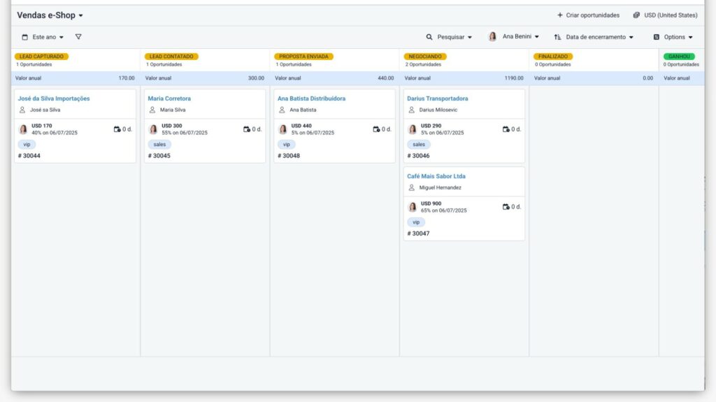 CRM Pipeline Kanban